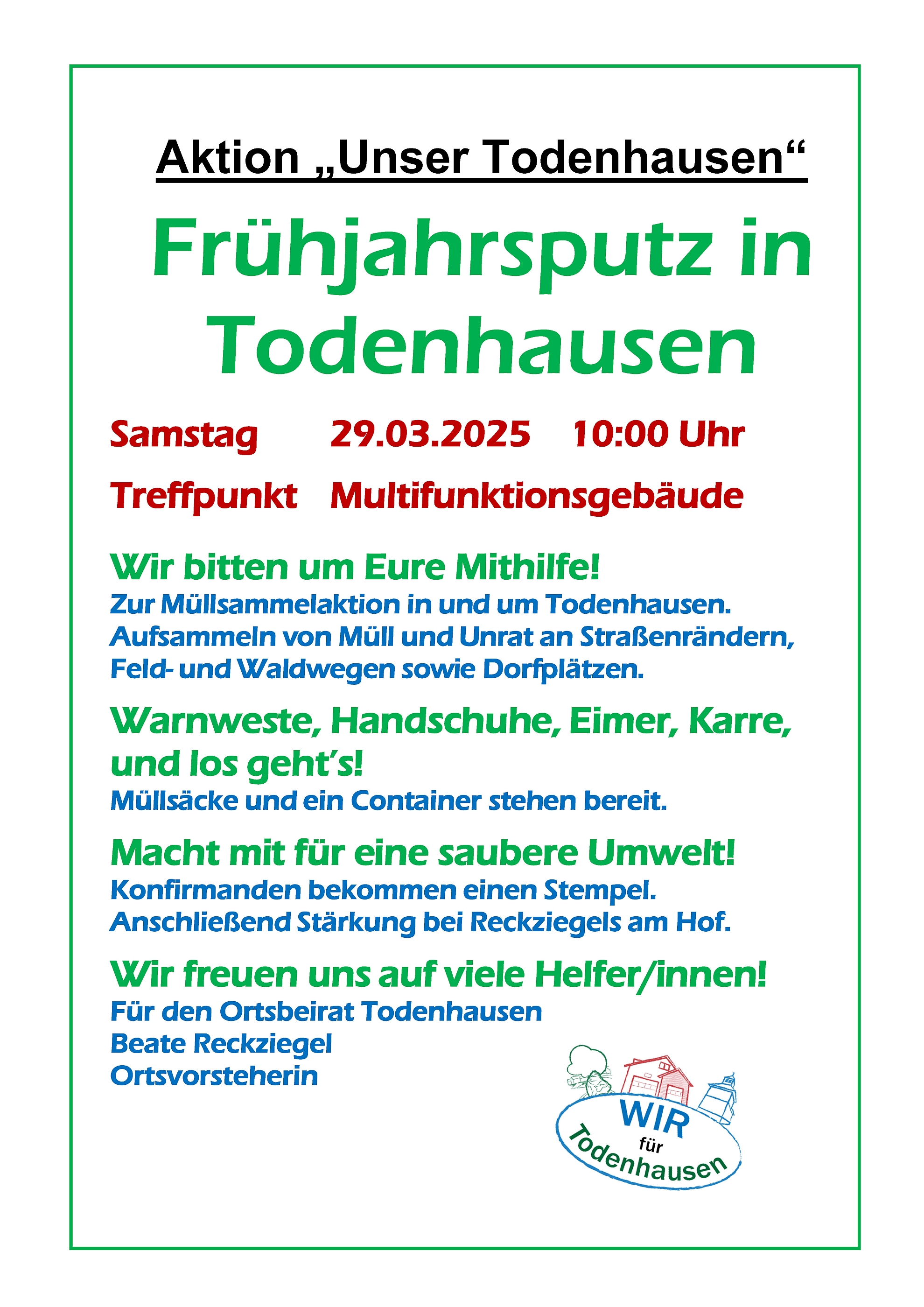 Einladung Fruehjahrsputz 2025
